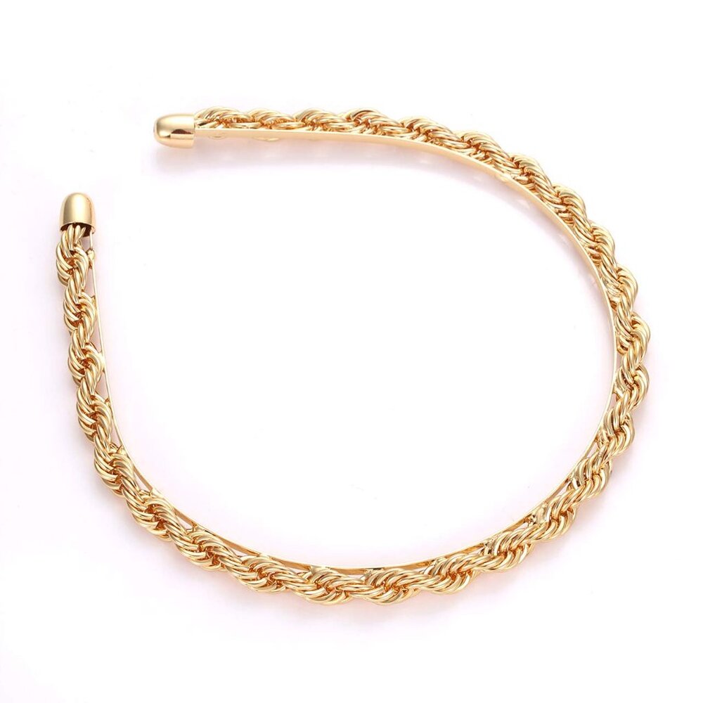 Chain Headband for Women Gold Metal Twisted Hair Chains Statement Hairband Hair - Picture 4 of 7